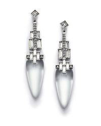 Alexis Bittar | Metallic Coral Deco Lucite & Crystal Baguette Drop Earrings | Lyst