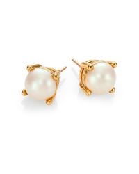 kate spade new york | White Cueva Rosa Faux Pearl Stud Earrings | Lyst