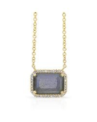 Anne Sisteron - Metallic 14kt Yellow Gold Rectangle Labradorite Diamond Necklace - Lyst