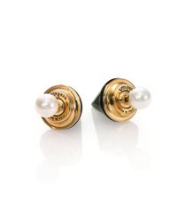 Vita Fede | Metallic Double Titan 6mm White Pearl & Black Onyx Two-sided Stud Earrings | Lyst