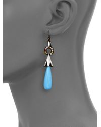 M.c.l Matthew Campbell Laurenza | Metallic Turquoise, Sapphire & Sterling Silver Drop Earrings | Lyst