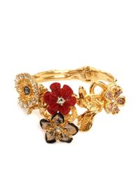 Alexander McQueen | Metallic Cherry Blossom Flowers Bracelet | Lyst