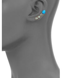 Jacquie Aiche | Blue Turquoise, Labradorite & 14K Rose Gold Single Ear Cuff | Lyst