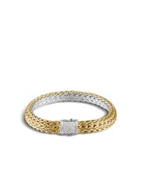 John Hardy | Metallic Classic Chain 7.5mm Reversible Bracelet, Silver, 18k, Diam | Lyst