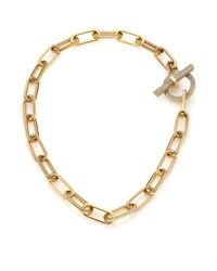 Michael Kors | Metallic Cityscape Chains Pavé Toggle Necklace | Lyst