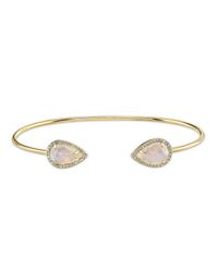 Anne Sisteron - 14kt Yellow Gold Moonstone Diamond Pear Cuff - Lyst