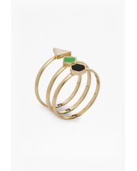 French Connection | Blue Geometric Ring Set | Lyst