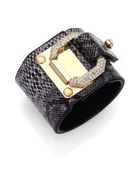 ABS By Allen Schwartz | Metallic Call Of The Wild Snakeskin-print Faux Leather Wrap Bracelet | Lyst