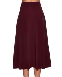 Alexander McQueen Purple Fluted Crepe Midi Skirt