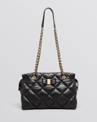 Ferragamo | Black Shoulder Bag - Medium Ginette Quilted | Lyst