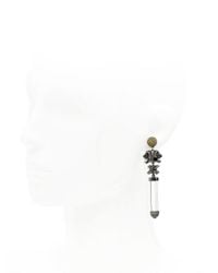 Eshvi | Yellow Twisted Double Earrings | Lyst