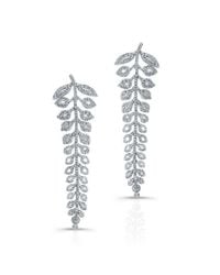 Anne Sisteron - 18kt White Gold Diamond Vine Earrings - Lyst