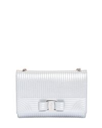 Ferragamo | Textured Metallic Leather Shoulder Bag | Lyst