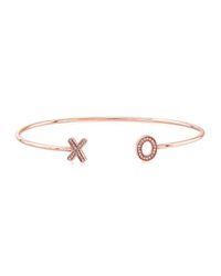 Anne Sisteron | Pink 14kt Rose Gold Diamond Xo Cuff | Lyst