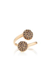 Sara Weinstock | Metallic Rose Gold Black Diamond Bypass Paba Ring | Lyst