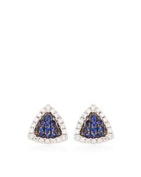 Dana Rebecca | Emily Sarah Triangle Earrings in Blue Sapphire | Lyst