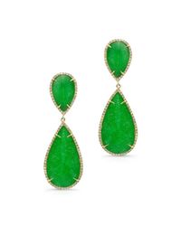 Anne Sisteron - Metallic 14kt Yellow Gold Jade Diamond Earrings - Lyst