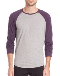 VINCE | Gray Slub Raglan Tee for Men | Lyst