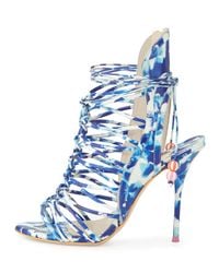 Sophia Webster - Blue Lacey Oceana Beaded Beachball Lace Up Sandal - Lyst