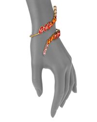 Ca&Lou | Metallic Evelyn Crystal Wrap-Around Cuff Bracelet | Lyst