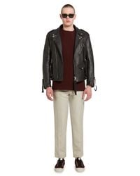 Matthew Miller - Black Leather Biker Jacket for Men - Lyst