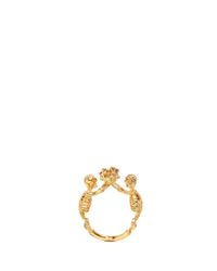 Alexander McQueen | Metallic Skeleton Crystal Ring | Lyst