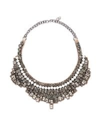 Valentino | Metallic Crystal And Opal Stone Satin Backing Choker | Lyst