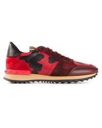 Valentino | Purple Rockrunner Paneled Camouflage Low-Top Sneakers | Lyst