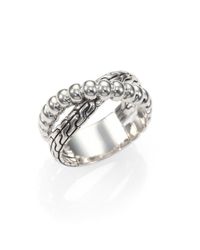 John Hardy | Metallic Bedeg Sterling Silver Crossover Ring | Lyst