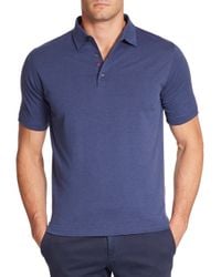 Isaia | Blue Cotton-silk Polo for Men | Lyst