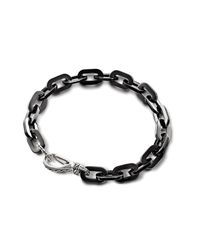 John Hardy | Hook Station Bracelet With Black Stainless Steel for Men | Lyst