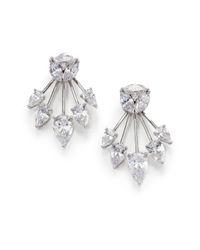 Adriana Orsini | Metallic Sterling Silver Large Fan Earrings | Lyst