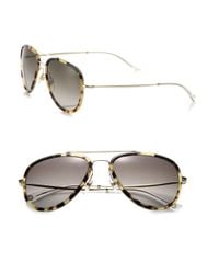 Gucci | Metallic 57mm Aviator Sunglasses | Lyst