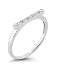 Dana Rebecca | Pink Sylvie Rose Bar Ring In White Gold | Lyst