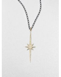 Mizuki | Metallic Sterling Silver & 14k Gold Starburst Pendant Necklace | Lyst
