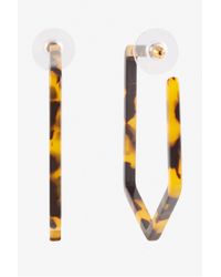 French Connection | Black Hexagon Outline Hoop Earring | Lyst