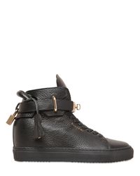 Buscemi | Black Alta Leather Wedge High Top Sneakers | Lyst