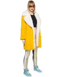 De'Hart | Yellow Two Tone Faux Fur Coat | Lyst