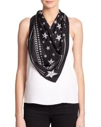 Givenchy | Black Stars Silk Scarf | Lyst