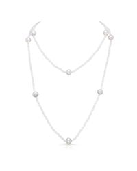 Anne Sisteron - Metallic White Pearl And Crystal Long Layering Necklace - Lyst