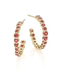 Ippolita | Metallic Glamazon Stardust Orange Sapphire & 18k Yellow Gold Bezel-set #1 Hoop Earrings/1.65 | Lyst