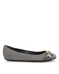 Jimmy Choo | Gray Glimpse Suede Ballet Flats | Lyst