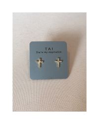 Tai | Metallic Cross Stud | Lyst