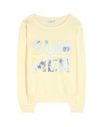 Closed Yellow Embroidered Cotton Sweatshirt