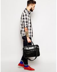 Royal Republiq Nano Big Zip Leather Briefcase Bag in Black for Men ...