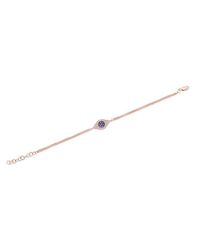 Anne Sisteron - Metallic 14kt Rose Gold Blue Sapphire And Diamond Evil Eye Bracelet - Lyst