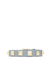 Valentino | Blue 'rockstud' Skinny Leather Bracelet | Lyst