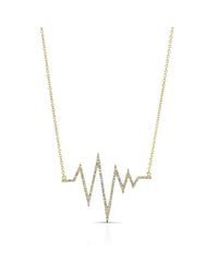 Anne Sisteron - 14kt Yellow Gold Diamond Heartbeat Necklace - Lyst