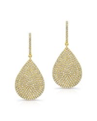 Anne Sisteron | 14kt Yellow Gold Diamond Large Pear Shaped Earrings | Lyst