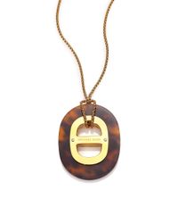 Michael Kors | Metallic Heritage Maritime Tortoise-print Link Long Pendant Necklace | Lyst